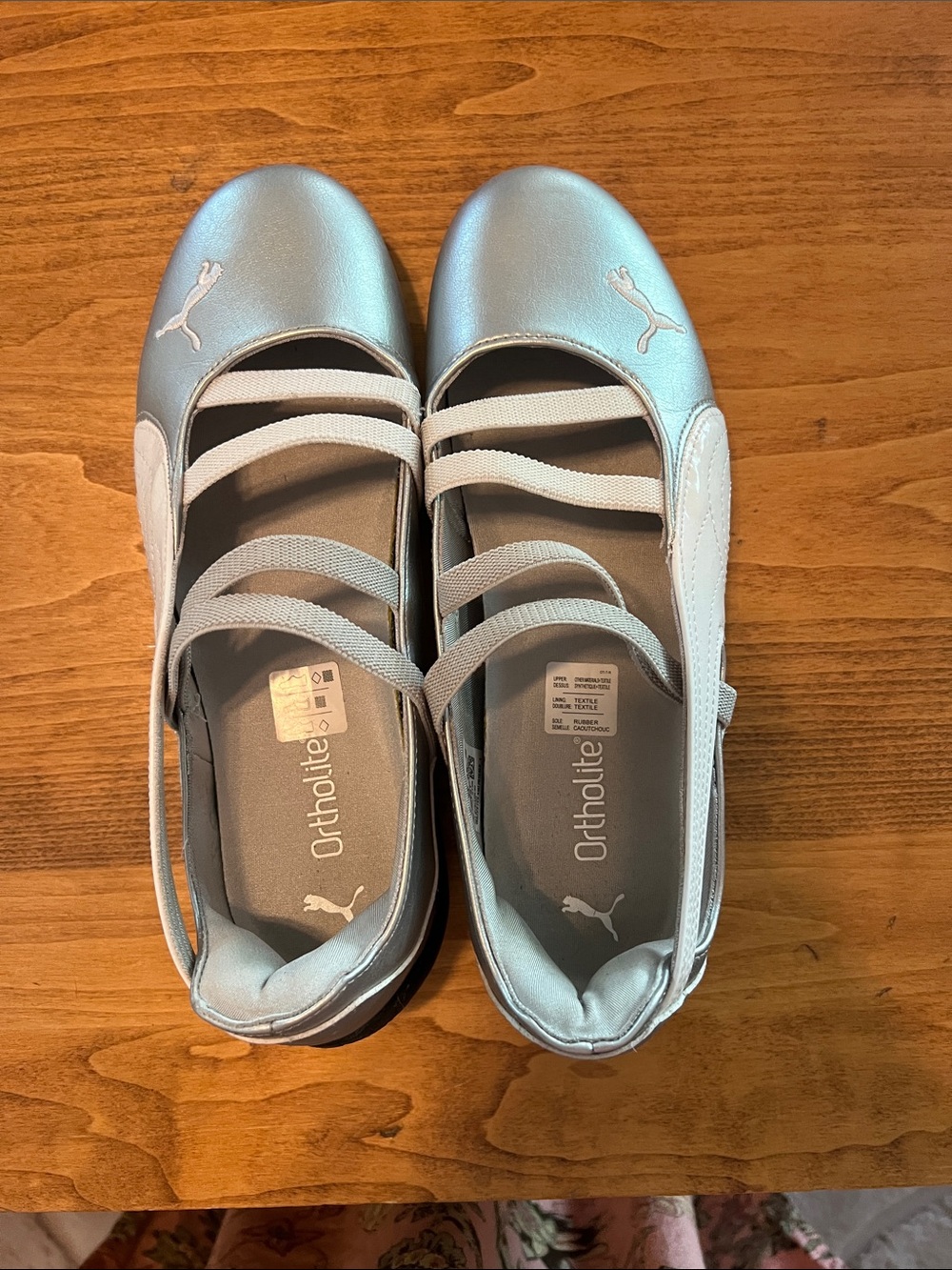 Puma Silver Metallic Strappy Ballet Flats